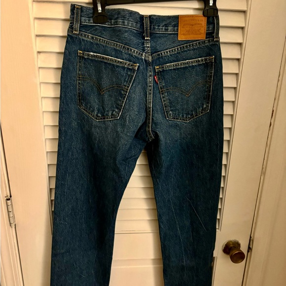 Levi’s long blue middy jeans. Straight legs cotton blend denim jeans - Picture 5 of 6